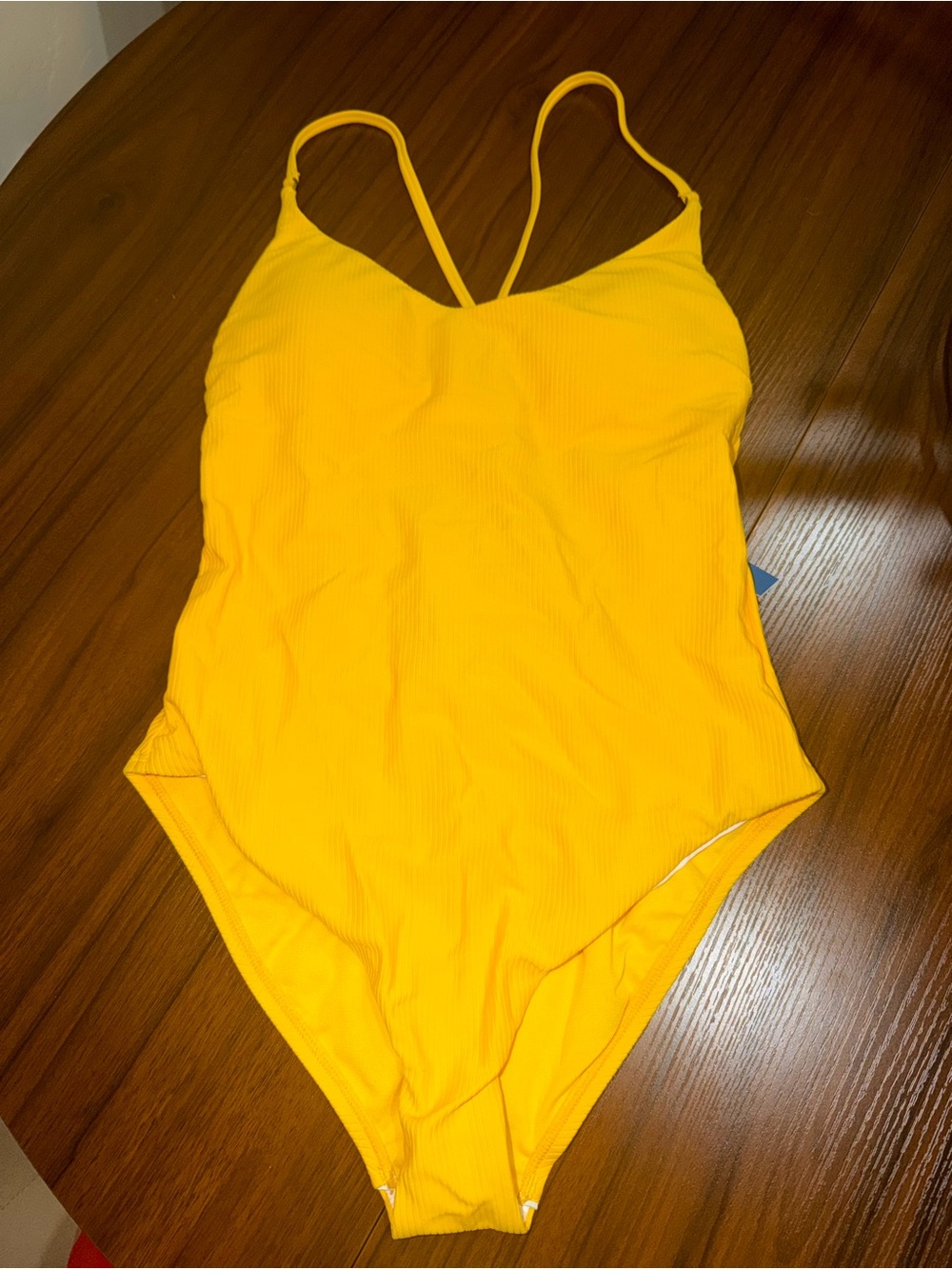 Lucky Brand Girls' Ribbed One-Piece Swimsuit in Sunny Yellow